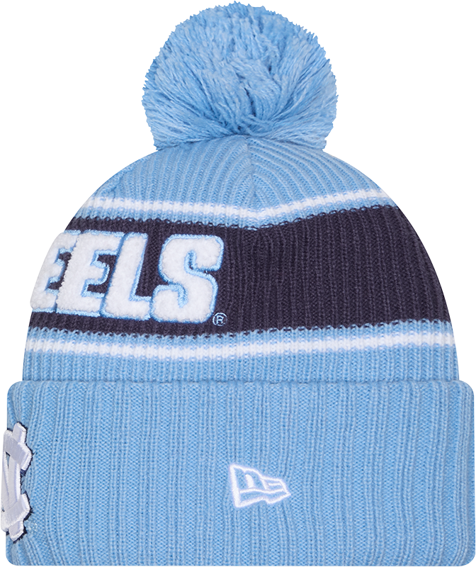 North Carolina Tar Heels New Era Bold Knit Cuffed Knit Hat with Pom - Carolina Blue - Pro Jersey Sports