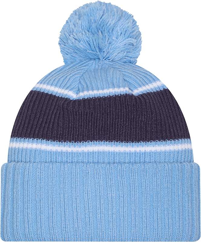 North Carolina Tar Heels New Era Bold Knit Cuffed Knit Hat with Pom - Carolina Blue - Pro Jersey Sports