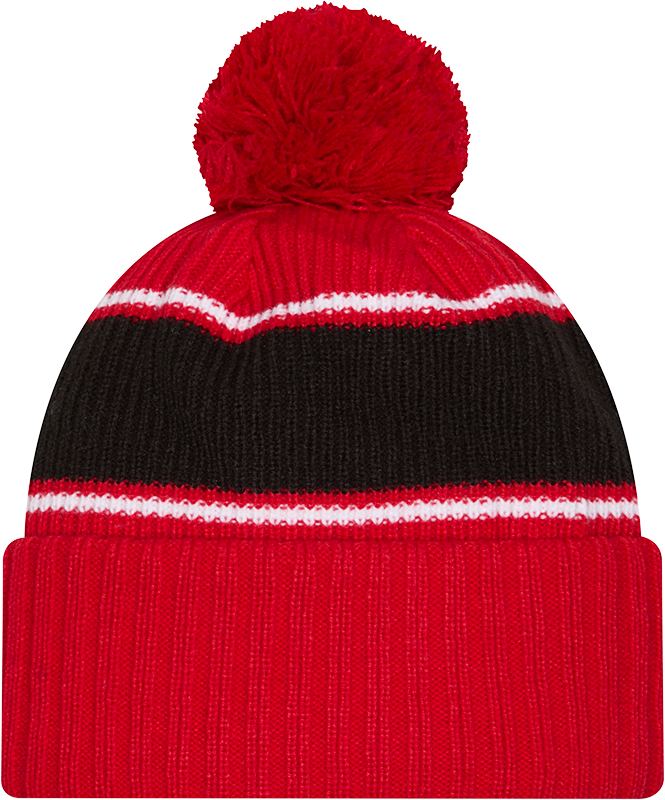Ohio State Buckeyes New Era Bold Knit Cuffed Knit Hat with Pom -Red - Pro Jersey Sports