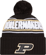 Purdue Boilermakers New Era Bold Knit Cuffed Knit Hat with Pom -Black - Pro Jersey Sports