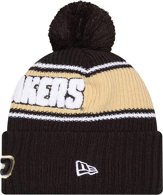 Purdue Boilermakers New Era Bold Knit Cuffed Knit Hat with Pom -Black - Pro Jersey Sports