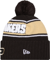 Purdue Boilermakers New Era Bold Knit Cuffed Knit Hat with Pom -Black - Pro Jersey Sports
