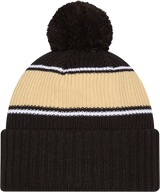 Purdue Boilermakers New Era Bold Knit Cuffed Knit Hat with Pom -Black - Pro Jersey Sports