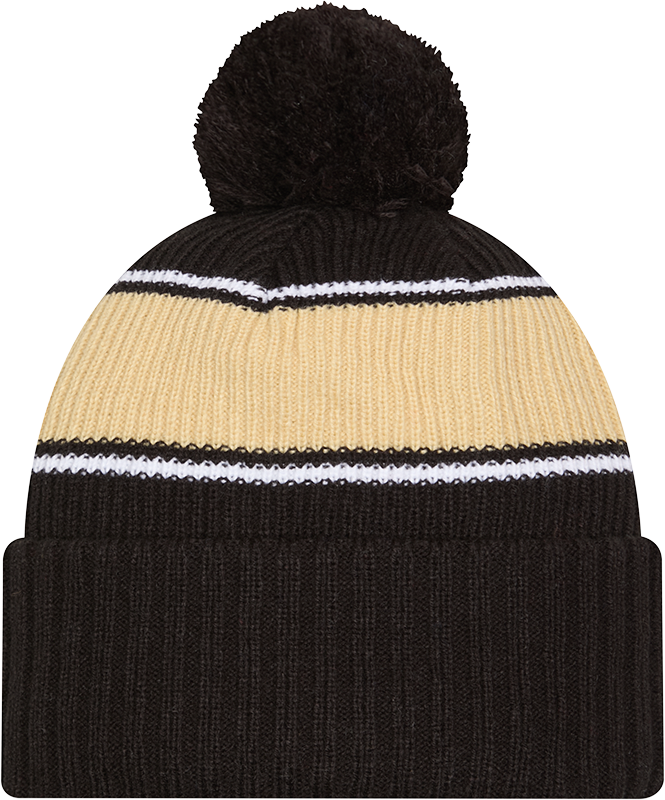 Purdue Boilermakers New Era Bold Knit Cuffed Knit Hat with Pom -Black - Pro Jersey Sports