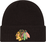 Chicago Blackhawks Black New Era Cuffed Waffle Knit - Pro Jersey Sports
