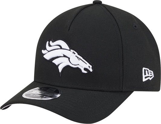 Denver Broncos New Era Black & White Primary 9FORTY A-Frame M-Crown Adjustable Hat - Pro Jersey Sports