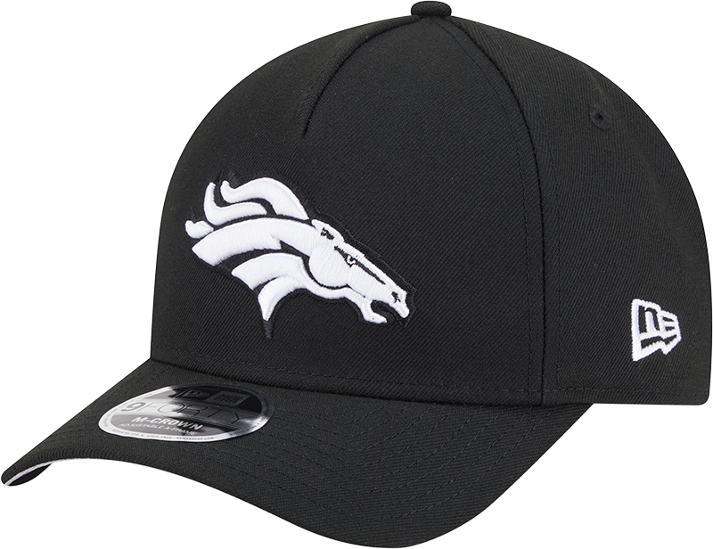 Denver Broncos New Era Black & White Primary 9FORTY A-Frame M-Crown Adjustable Hat - Pro Jersey Sports