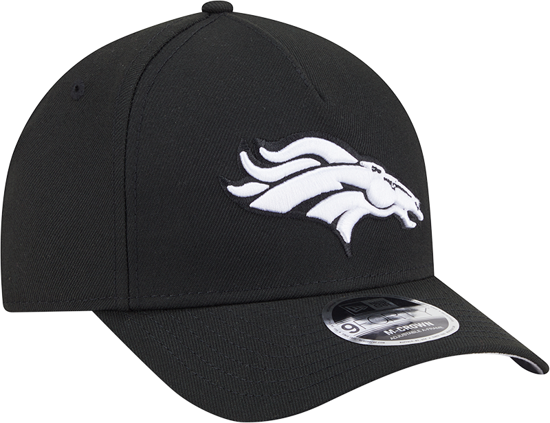 Denver Broncos New Era Black & White Primary 9FORTY A-Frame M-Crown Adjustable Hat - Pro Jersey Sports