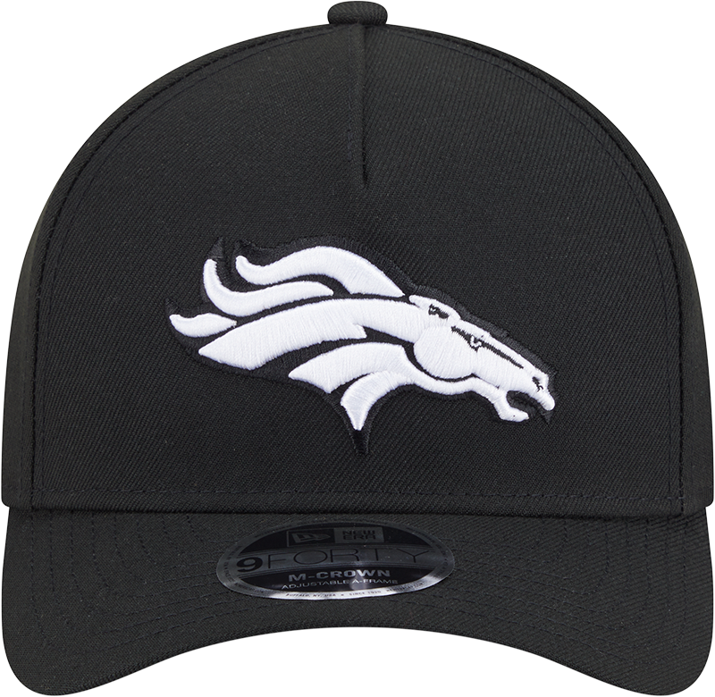 Denver Broncos New Era Black & White Primary 9FORTY A-Frame M-Crown Adjustable Hat - Pro Jersey Sports