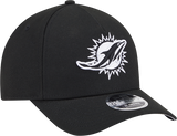 Miami Dolphins New Era Black & White Primary 9FORTY A-Frame M-Crown Adjustable Hat - Pro Jersey Sports