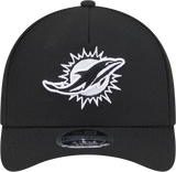 Miami Dolphins New Era Black & White Primary 9FORTY A-Frame M-Crown Adjustable Hat - Pro Jersey Sports
