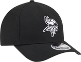 Minnesota Vikings New Era Black & White Primary 9FORTY A-Frame M-Crown Adjustable Hat - Pro Jersey Sports