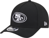 San Francisco 49ers New Era Black & White Primary 9FORTY A-Frame M-Crown Adjustable Hat - Pro Jersey Sports