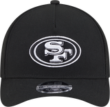 San Francisco 49ers New Era Black & White Primary 9FORTY A-Frame M-Crown Adjustable Hat - Pro Jersey Sports