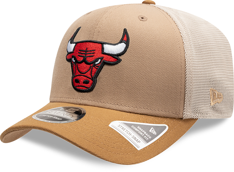 Chicago Bulls New Era 2T Tan 9SEVENTY Trucker Adjustable Hat - Pro Jersey Sports