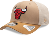 Chicago Bulls New Era 2T Tan 9SEVENTY Trucker Adjustable Hat - Pro Jersey Sports