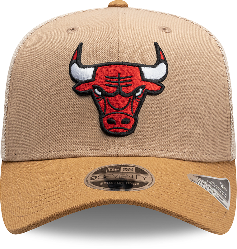 Chicago Bulls New Era 2T Tan 9SEVENTY Trucker Adjustable Hat - Pro Jersey Sports