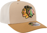 Chicago Blackhawks New Era 2T Tan 9SEVENTY Trucker Adjustable Hat - Pro Jersey Sports