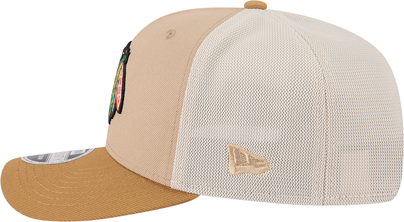Chicago Blackhawks New Era 2T Tan 9SEVENTY Trucker Adjustable Hat - Pro Jersey Sports