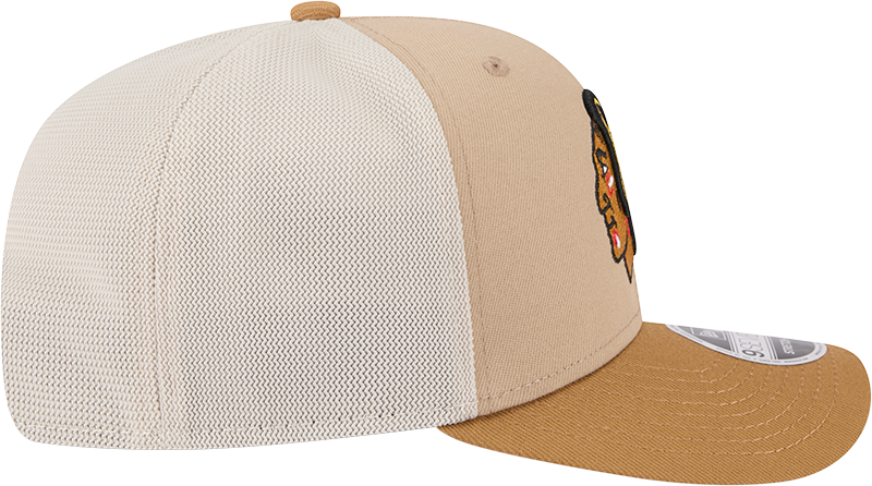 Chicago Blackhawks New Era 2T Tan 9SEVENTY Trucker Adjustable Hat - Pro Jersey Sports