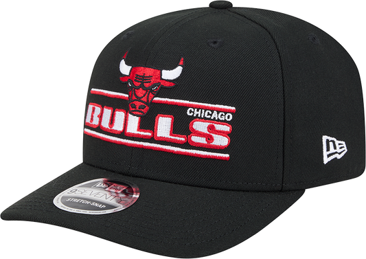 Chicago Bulls New Era Black Stated 9SEVENTY Adjustable Hat - Pro Jersey Sports