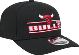 Chicago Bulls New Era Black Stated 9SEVENTY Adjustable Hat - Pro Jersey Sports
