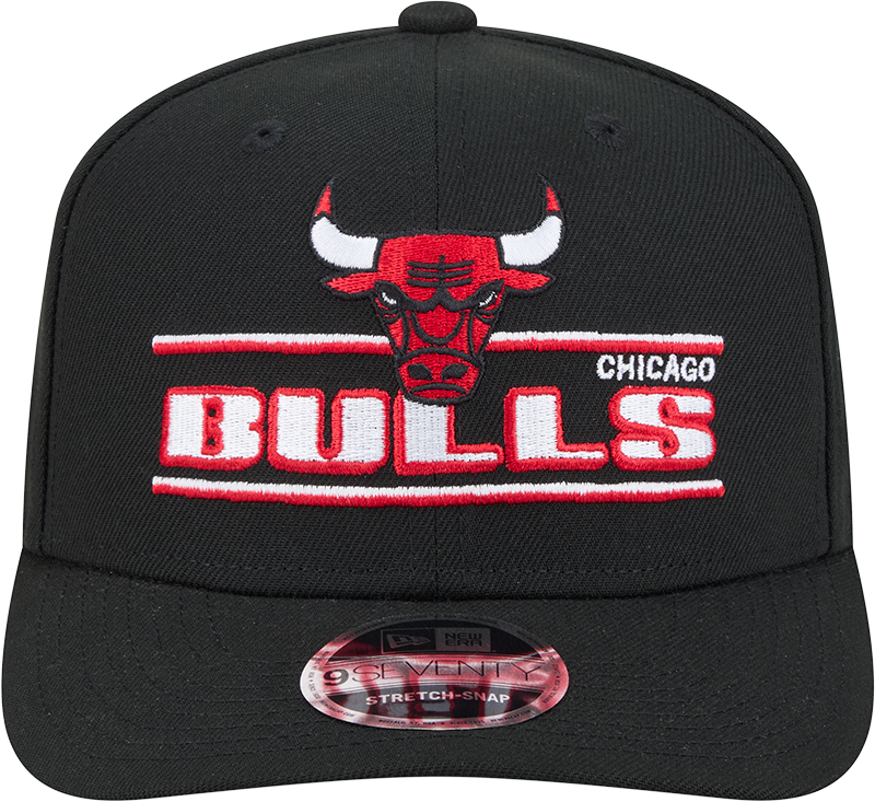 Chicago Bulls New Era Black Stated 9SEVENTY Adjustable Hat - Pro Jersey Sports