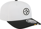 Men's Pittsburgh Steelers New Era White/Black 2025 NFL Training Camp 9SEVENTY Adjustable Hat - Pro Jersey Sports