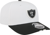 Men's Las Vegas Raiders New Era White/Black 2025 NFL Training Camp 9SEVENTY Adjustable Hat - Pro Jersey Sports