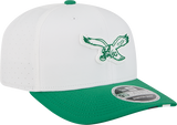 Men's Philadelphia Eagles New Era White/Kelly Green 2025 NFL Training Camp 9SEVENTY Adjustable Hat - Pro Jersey Sports