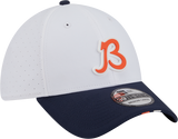 Men's Chicago Bears New Era B White/Navy 2025 NFL Training Camp 39THIRTY Flex Hat - Pro Jersey Sports
