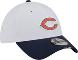 Men's Chicago Bears New Era White/Navy Secondary 2025 NFL Training Camp 9FORTY M-Crown Adjustable A-Frame Hat - Pro Jersey Sports