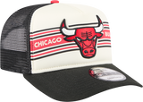 Chicago Bulls New Era Banner A-Frame Trucker 9FIFTY Snapback Hat - Pro Jersey Sports