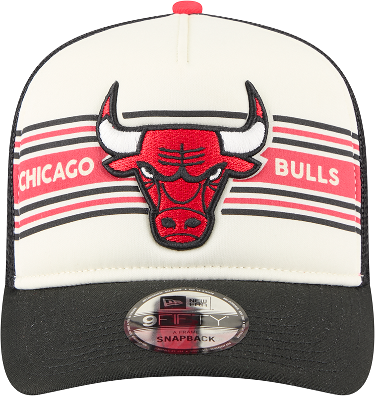 Chicago Bulls New Era Banner A-Frame Trucker 9FIFTY Snapback Hat - Pro Jersey Sports