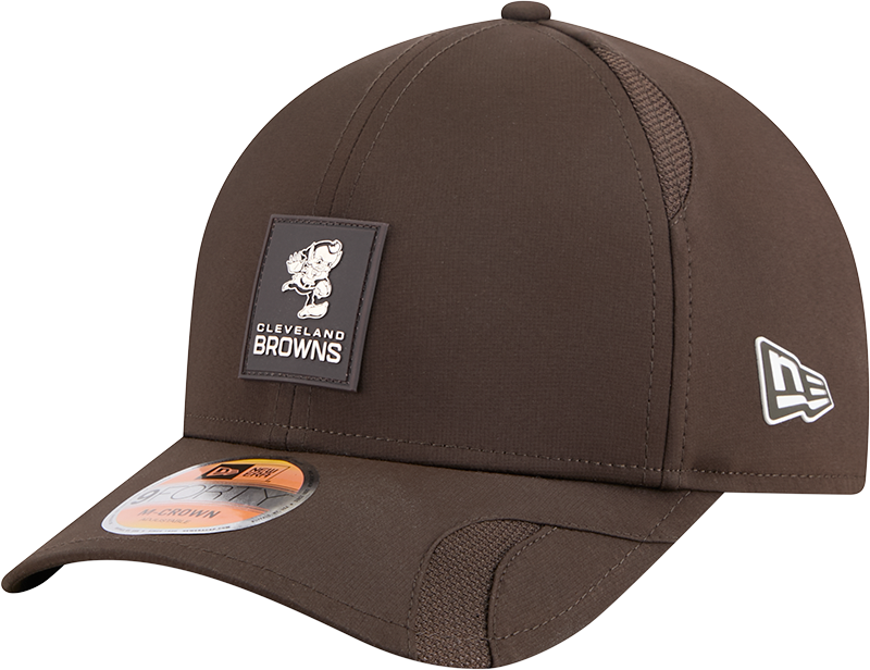 Men's Cleveland Browns New Era Brown 2025 NFL Sideline Heat 9FORTY M-Crown Adjustable Hat - Pro Jersey Sports