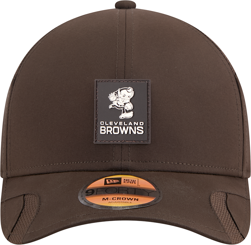 Men's Cleveland Browns New Era Brown 2025 NFL Sideline Heat 9FORTY M-Crown Adjustable Hat - Pro Jersey Sports