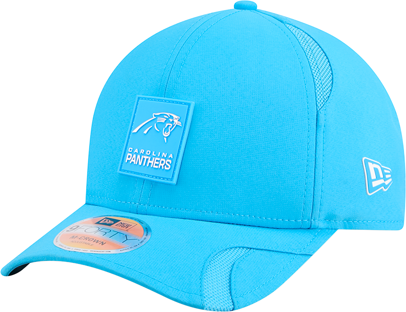 Men's Carolina Panthers New Era Brown 2025 NFL Sideline Heat 9FORTY M-Crown Adjustable Hat - Pro Jersey Sports