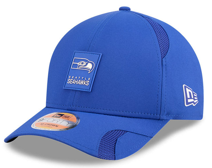 Men's Seattle Seahawks New Era Retro Logo Royal 2025 NFL Sideline Heat 9FORTY M-Crown Adjustable Hat - Pro Jersey Sports