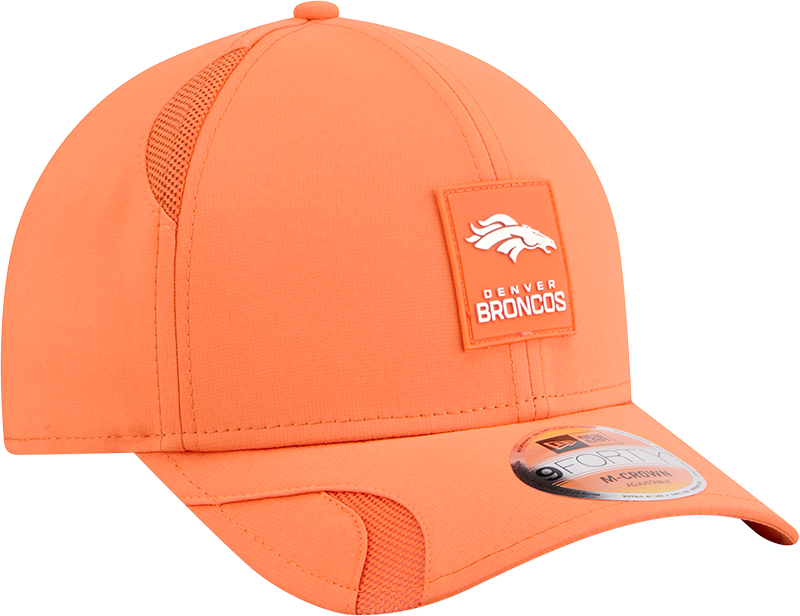 Men's Denver Broncos New Era Orange 2025 NFL Sideline Heat 9FORTY M-Crown Adjustable Hat - Pro Jersey Sports