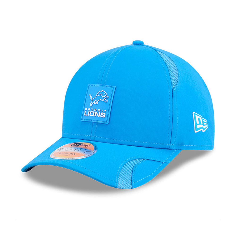 Men's Detroit Lions New Era Blue 2025 NFL Primary Logo Sideline Heat 9FORTY M-Crown Adjustable Hat - Pro Jersey Sports