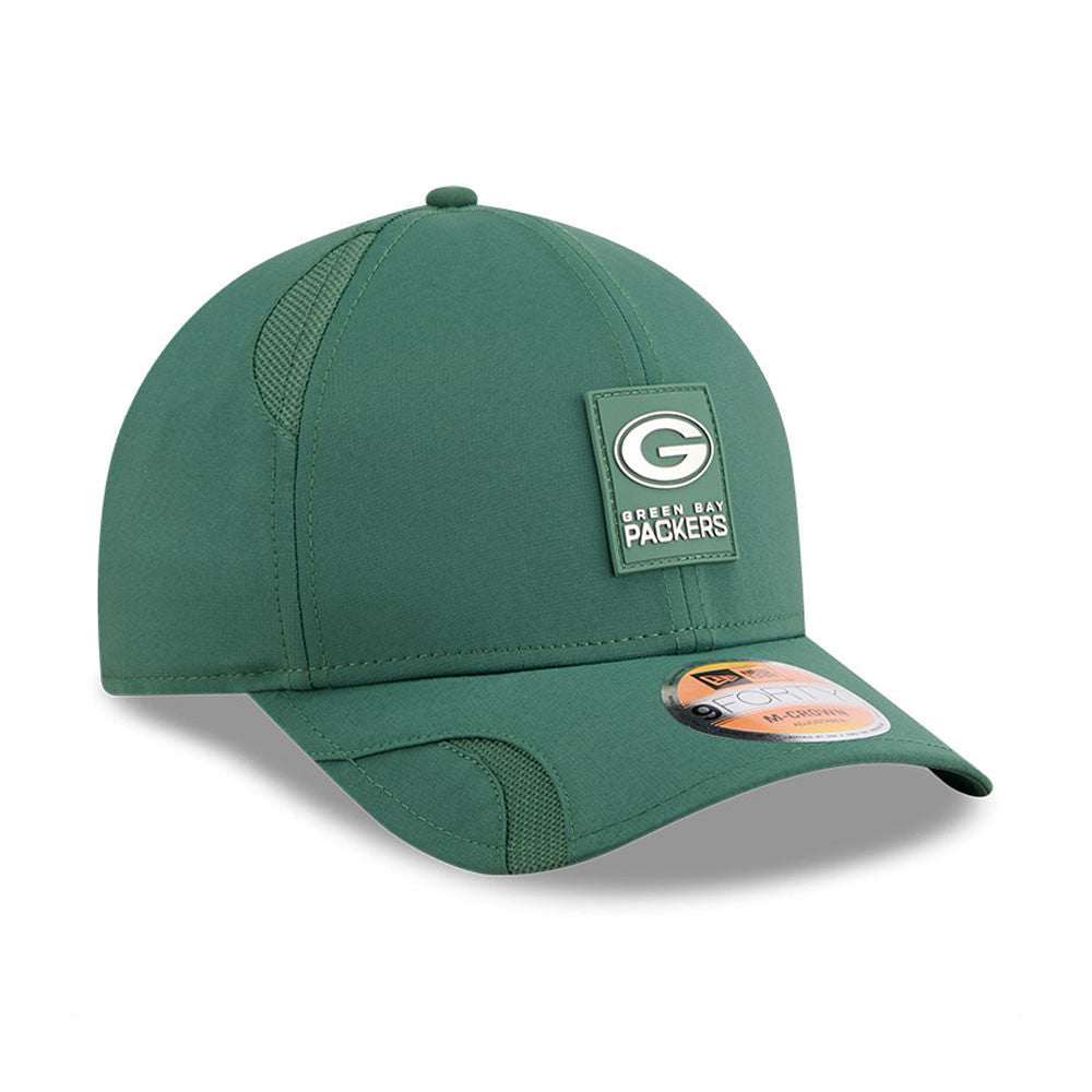 Men's Green Bay Packers New Era Green 2025 NFL Primary Logo Sideline Heat 9FORTY M-Crown Adjustable Hat - Pro Jersey Sports