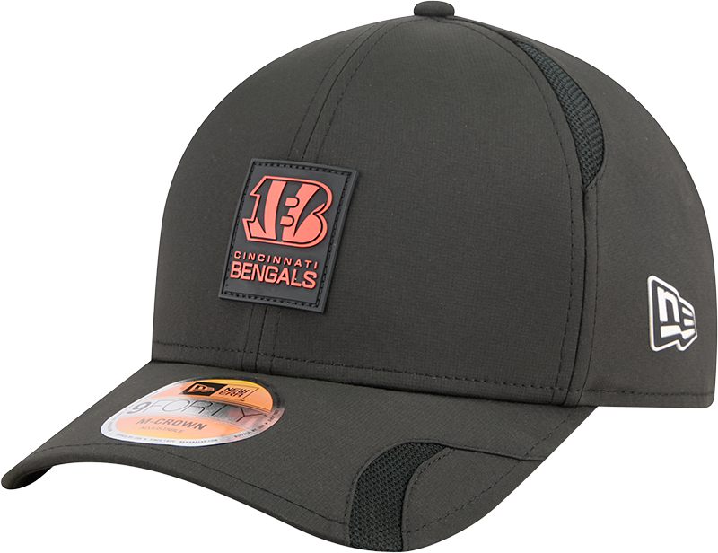 Men's Cincinnati Bengals New Era Black 2025 NFL Sideline Heat 9FORTY M-Crown Adjustable Hat - Pro Jersey Sports