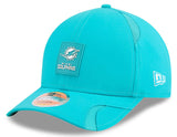 Men's Miami Dolphins New Era Aqua 2025 NFL Primary Logo Sideline Heat 9FORTY M-Crown Adjustable Hat - Pro Jersey Sports