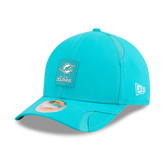Men's Miami Dolphins New Era Aqua 2025 NFL Primary Logo Sideline Heat 9FORTY M-Crown Adjustable Hat - Pro Jersey Sports