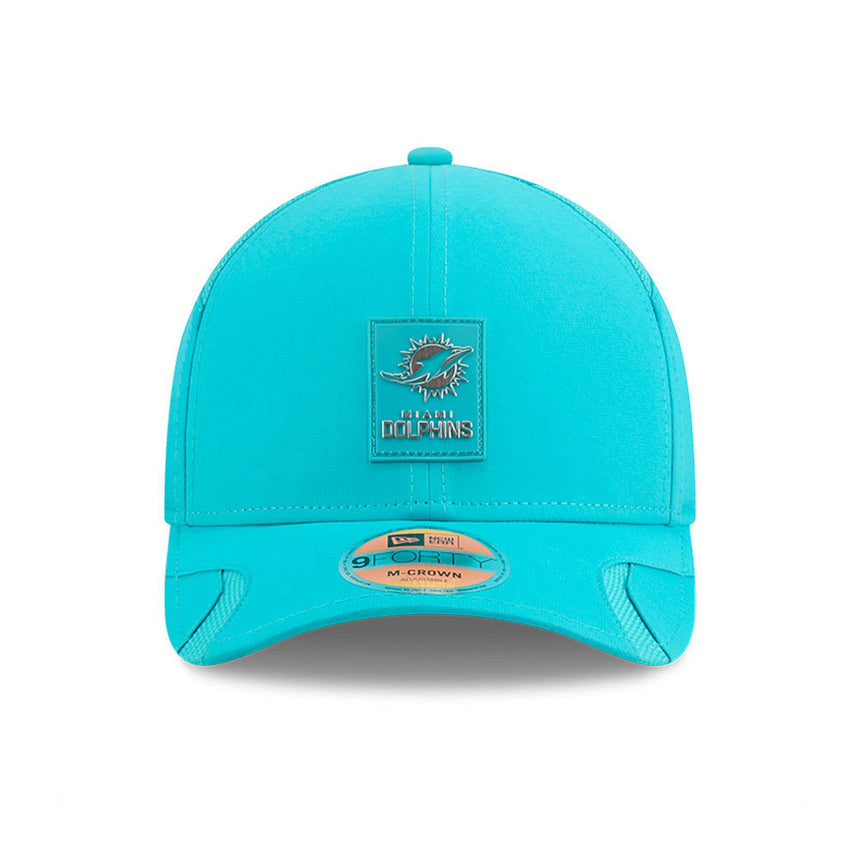 Men's Miami Dolphins New Era Aqua 2025 NFL Primary Logo Sideline Heat 9FORTY M-Crown Adjustable Hat - Pro Jersey Sports