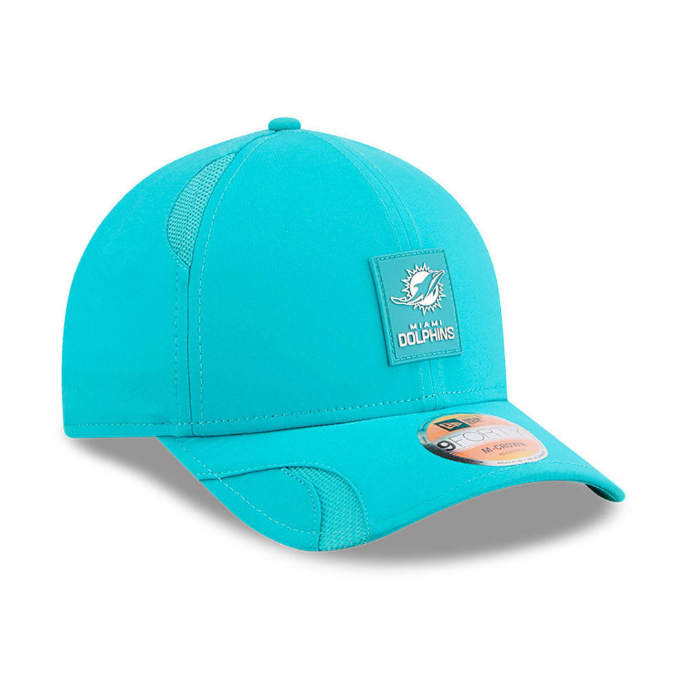 Men's Miami Dolphins New Era Aqua 2025 NFL Primary Logo Sideline Heat 9FORTY M-Crown Adjustable Hat - Pro Jersey Sports
