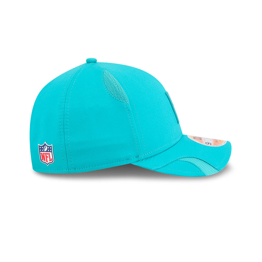 Men's Miami Dolphins New Era Aqua 2025 NFL Primary Logo Sideline Heat 9FORTY M-Crown Adjustable Hat - Pro Jersey Sports