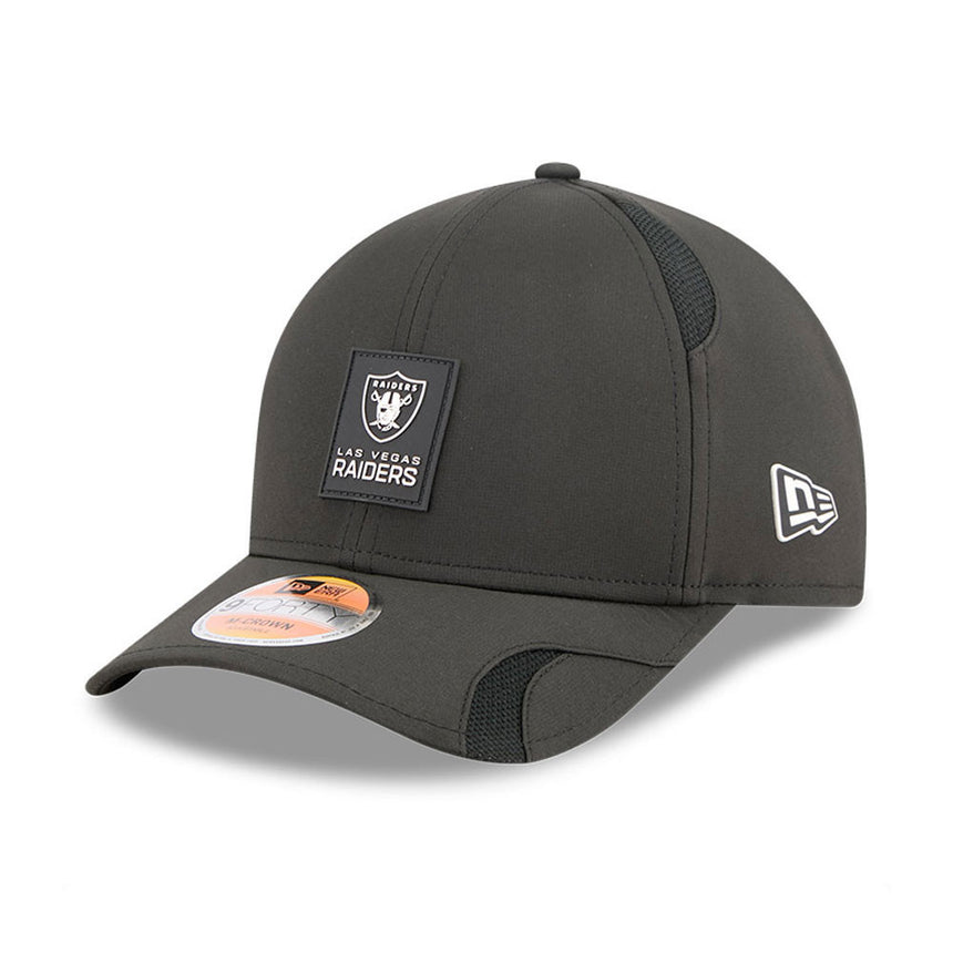 Men's Las Vegas Raiders New Era Black 2025 NFL Primary Logo Sideline Heat 9FORTY M-Crown Adjustable Hat - Pro Jersey Sports