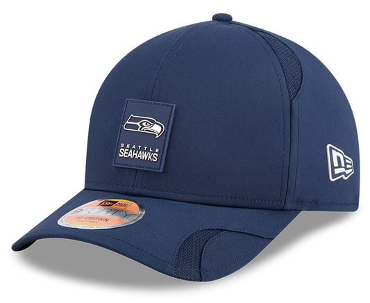 Men's Seattle Seahawks New Era Navy 2025 NFL Sideline Heat 9FORTY M-Crown Adjustable Hat - Pro Jersey Sports