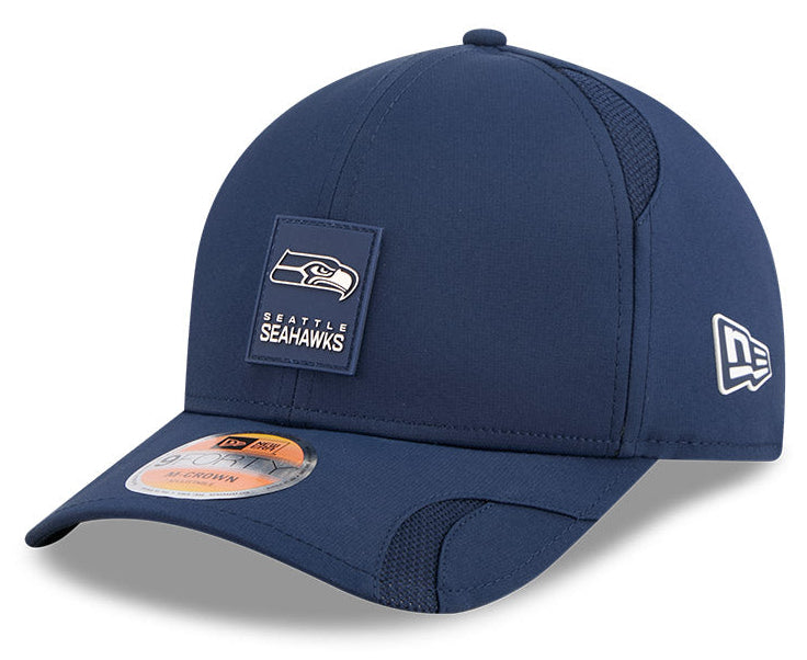 Men's Seattle Seahawks New Era Navy 2025 NFL Sideline Heat 9FORTY M-Crown Adjustable Hat - Pro Jersey Sports